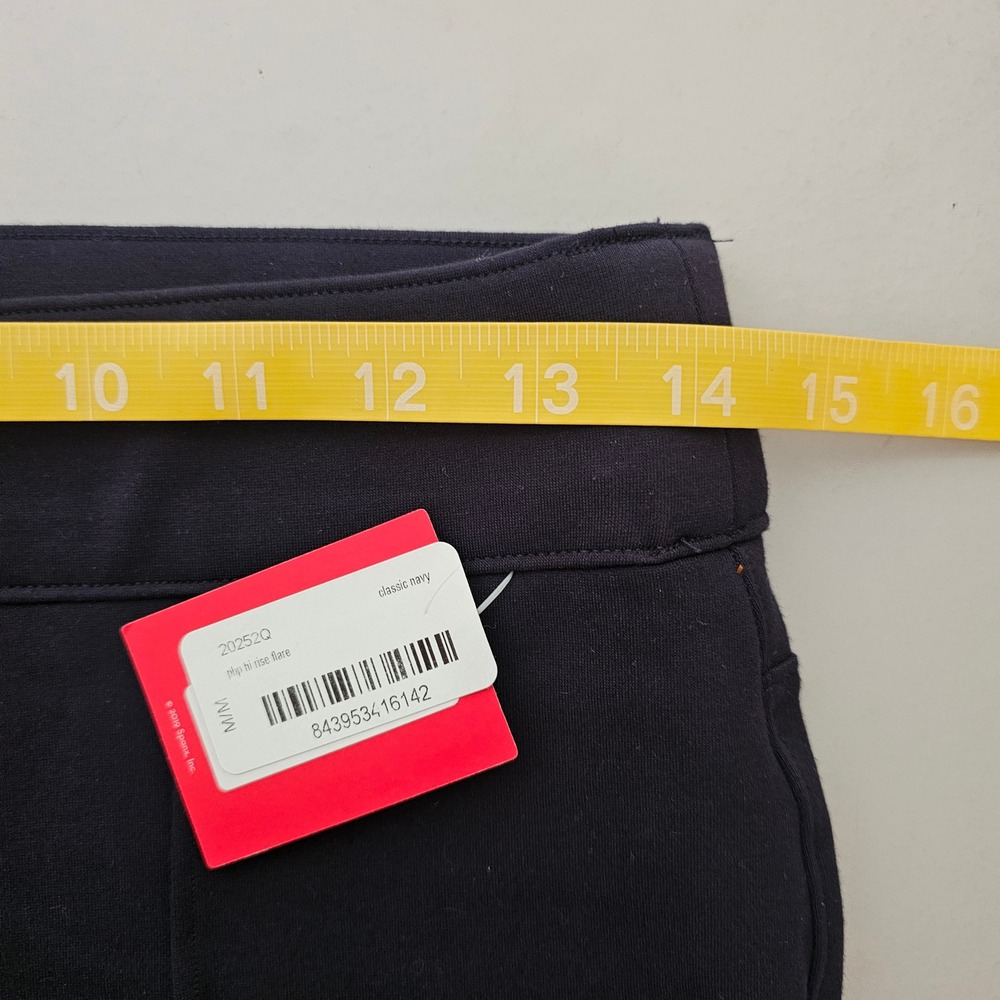 Spanx M Petite Perfect Navy Pant Hi-Rise Flare Ponte Office Front Seam NWT - Picture 6 of 9